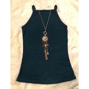 🦚Dark green cute tank🦚